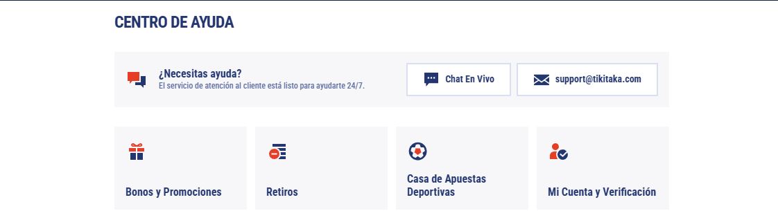 Contacta soporte TikiTaka mediante chat en vivo disponible veinticuatro siete